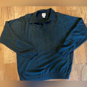 Dark Green Geoffrey Beene Sweater Men's L Acrylic Good Condition Used Button